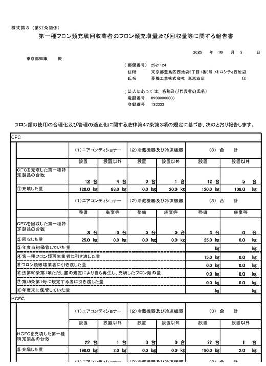 様式第3の報告書